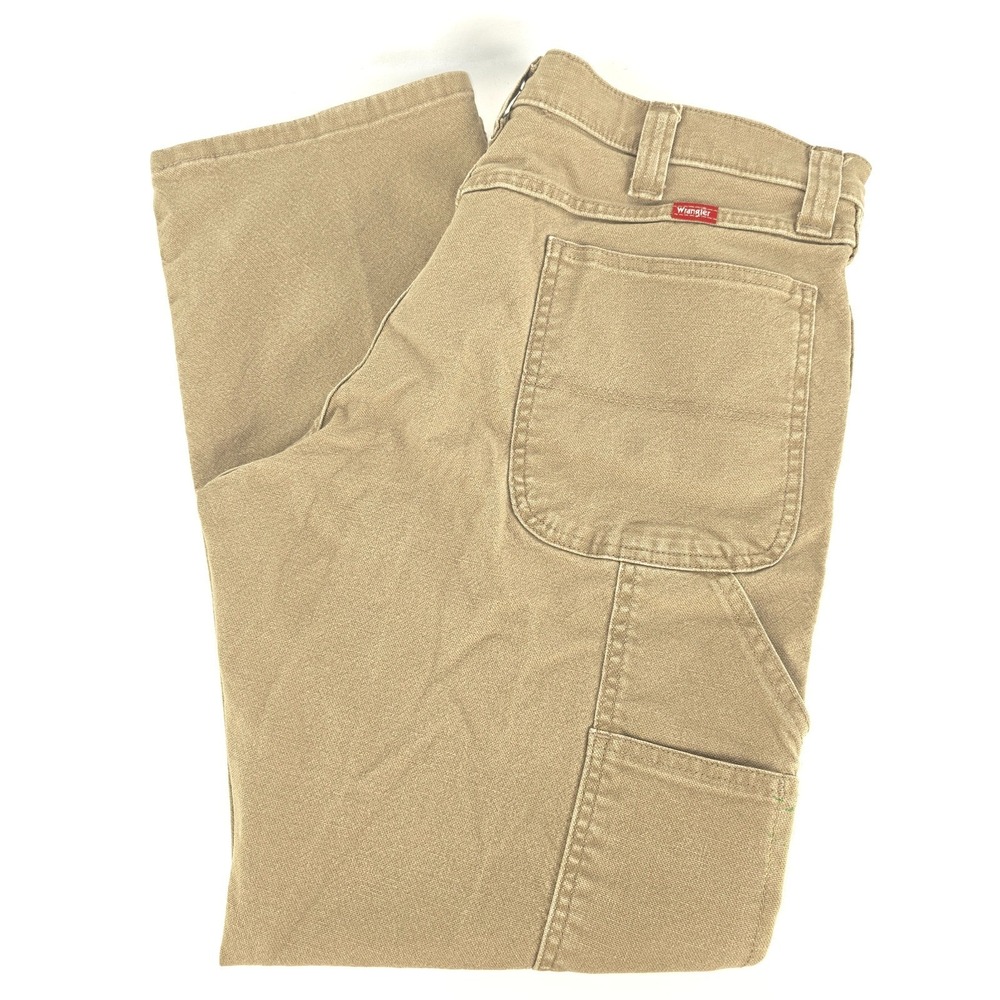Wrangler 1094LXWCK Carpenter Pants Men's 36x29 (35x30)‎ Tan Work Utility Denim